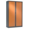 Armoire à rideaux 198x120x43 cm décor bois - Vinco