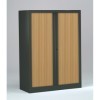 Armoire à rideaux 198x120x43 cm décor bois - Vinco