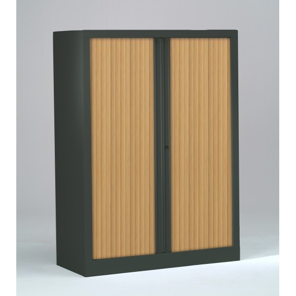 Armoire à rideaux 198x120x43 cm décor bois - Vinco