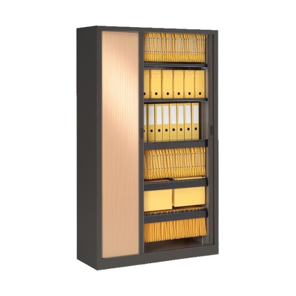 Armoire à rideaux 198x120x43 cm décor bois - Vinco