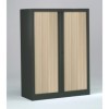 Armoire à rideaux 198x120x43 cm décor bois - Vinco