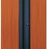 Armoire à rideaux 198x120x43 cm décor bois - Vinco