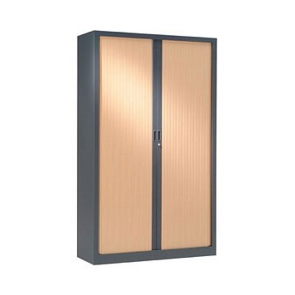 Armoire à rideaux 198x100x43 cm décor bois - Vinco