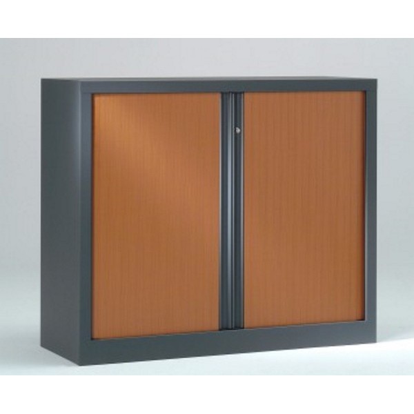 Armoire à rideaux 100x100x43 cm décor bois - Vinco