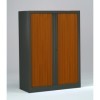 Armoire à rideaux 136x100x43 cm décor bois - Vinco