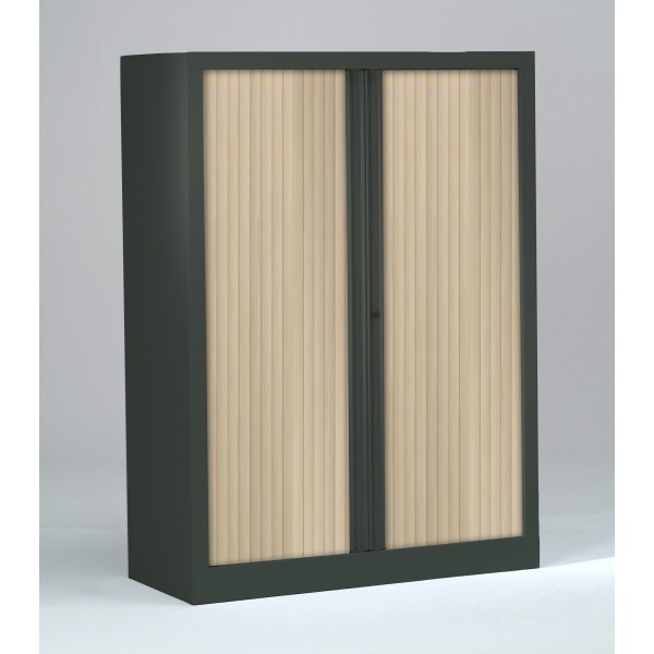 Armoire à rideaux 136x100x43 cm décor bois - Vinco