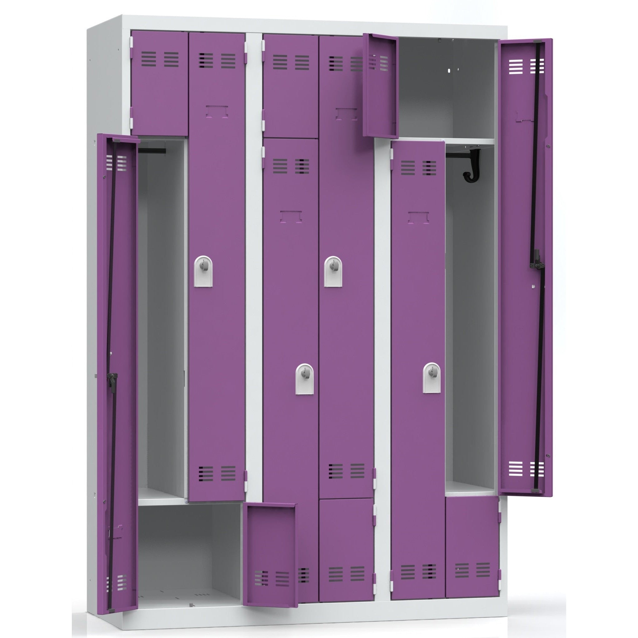 Vestiaires monobloc gain de place 3 colonnes