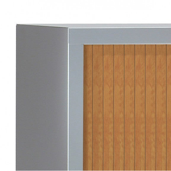 Armoire à rideaux 198x120x43 cm décor bois