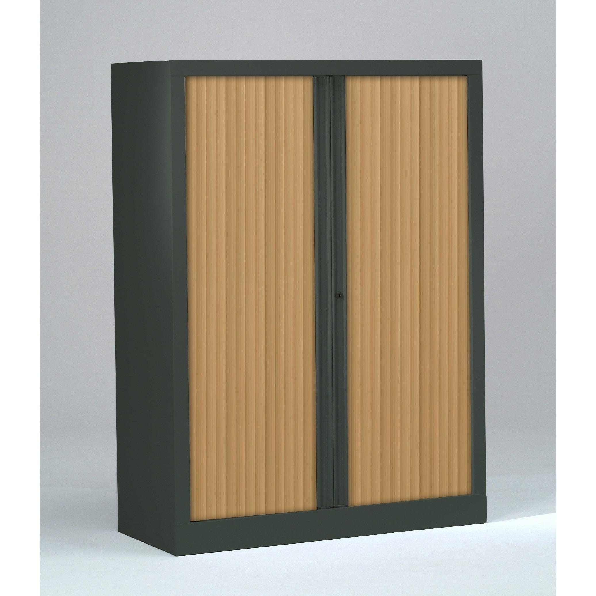 Armoire à rideaux 136x120x43 cm décor bois